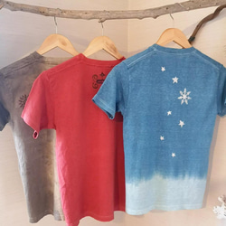 〘10%off〙薬草染めAinu moon＆sun hemp t-shirt  * 草木染めヘンプT　アイヌ　月　太陽 1枚目の画像