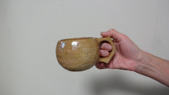 ドングリの楢の一木彫りコーヒーカップ 11枚目の画像