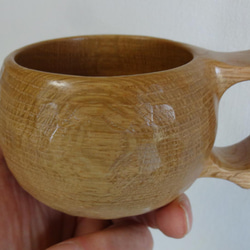 ドングリの楢の一木彫りコーヒーカップ 9枚目の画像
