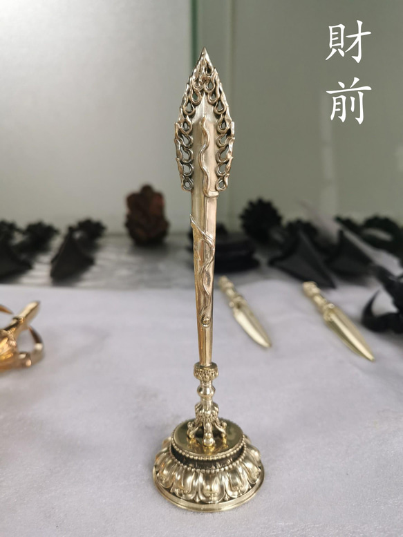 密教法器 文殊菩薩知恵神剣 金剛剣 仏教法具 真鍮製 16CM その他アート