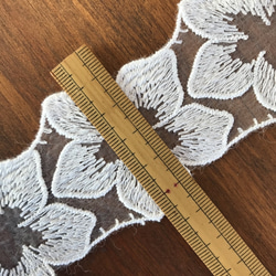 2m【再販】5弁の花びらモチーフ M オーガンジーレース 日本製 lace-No,011 6枚目の画像