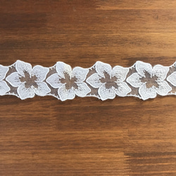 2m【再販】5弁の花びらモチーフ M オーガンジーレース 日本製 lace-No,011 5枚目の画像