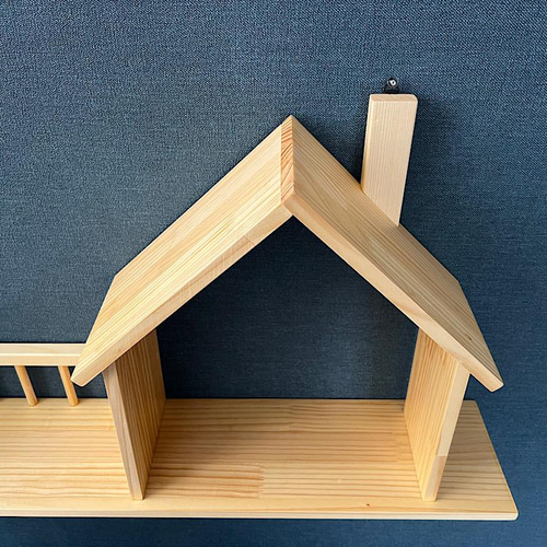 送料無料】 ウォールシェルフ ハウス 柵付き Switch 収納 80cm  