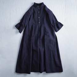 【wafu】Linen Dress 超高密度リネン ワンピース /黒紅色(くろべにいろ) a090b-kbi1 10枚目の画像