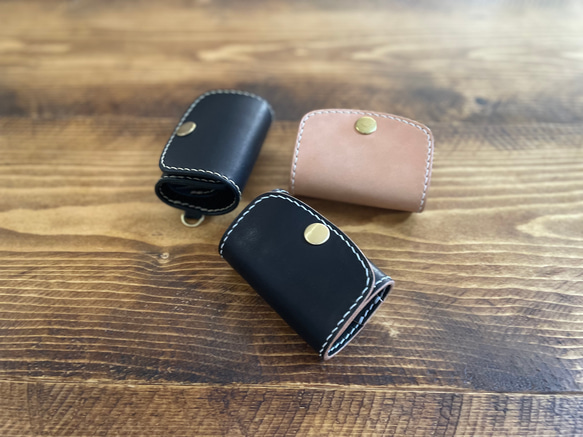 wallet-m 　コンパクトウォレット　ミニウォレット　栃木サドルレザー 1枚目の画像