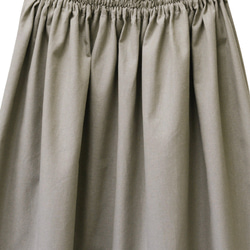 コットンリネン ギャザースカート（グレージュ）リネン 麻 ロング マキシ ポケット 6枚目の画像