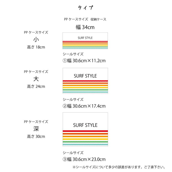 PPケース 目隠し シール 収納ケースtype サーフ 6枚目の画像