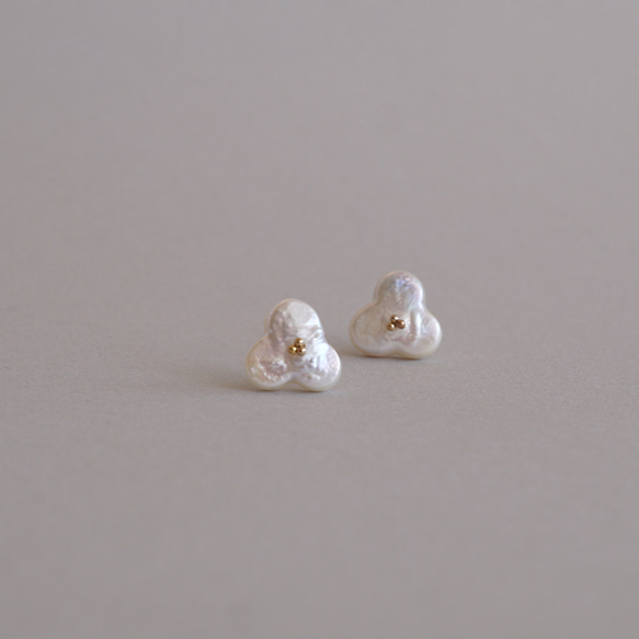 一分【14kgf】三葉淡水珍珠耳環（12只） 第5張的照片