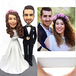 【訂做】3D人像漫畫公仔手辦/結婚禮物/紀念日/情侶男友/女朋友情侶/父母禮物紀念品 第1張的照片