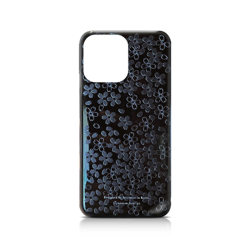 黒桜 - 立体加工 和風 ブラックiPhoneケース/iPhone16/16Pro 黒桜 - 立体加工 和風 ブラックiPhoneケース/iPhone16/16Pro