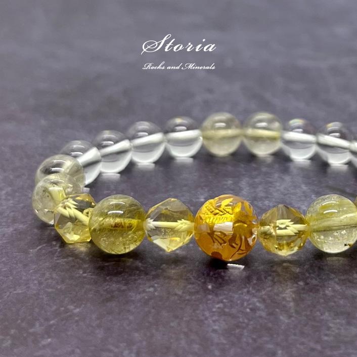 運気を循環させて富を築く 龍水晶×ルチルクォーツ×シトリン ブレスレット