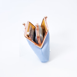 [免運費]紙鈔可折疊成兩張♪父母和孩子都可以使用的錢包（冰藍色） 第8張的照片