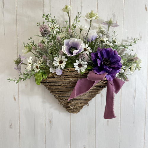 お庭のお花を摘んできました アーティフィシャルフラワー 壁飾り