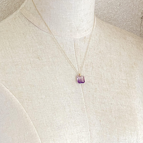 新作WEEK2022 k18 ブラジル産 バイカラーアメジスト ペンダント