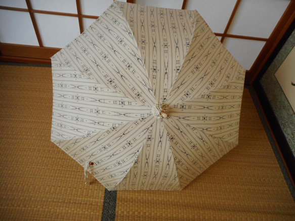 手織り紬の日傘（傘袋付き） 11枚目の画像
