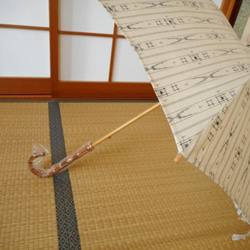 手織り紬の日傘（傘袋付き） 5枚目の画像