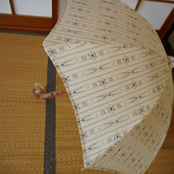 手織り紬の日傘（傘袋付き） 6枚目の画像