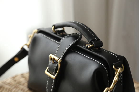 【切線】非常受歡迎！橫扣包，手工真皮單肩包，女士款，全手工縫製 第10張的照片