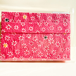 小花柄の和紙 カードケース(アクリルポケット付き) 5枚目の画像