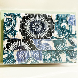 爽やかなお花柄の和紙　カードケース(アクリルポケット付き) 1枚目の画像