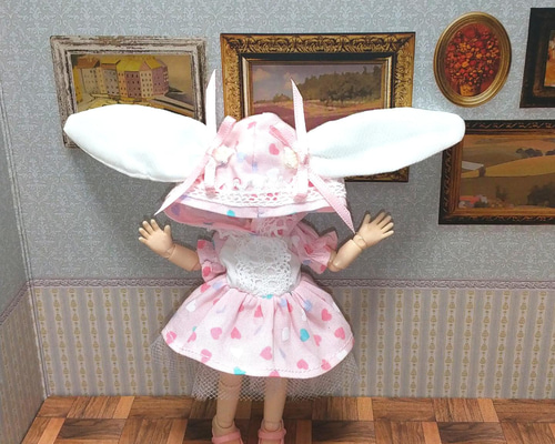 送料無料】ドラジェカラーのうさみみワンピセット(ピンク) オビツ11