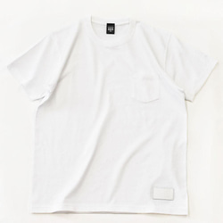 Tシャツ 無地 ジャストフィット ポケット タグ 無地Tシャツ ゆったりコットン 綿 シャツ ホワイト TA002 1枚目の画像