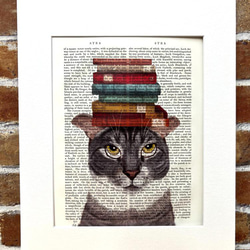 猫と蝶々アンティーク絵画 image-1125-300x300.jpg