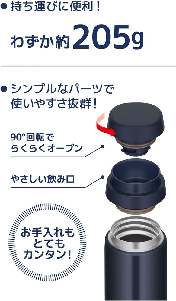 チワワ サーモス  名入れ 水筒 500ml  人気 ローズレッド　ダークネイビー　　送料無料 4枚目の画像