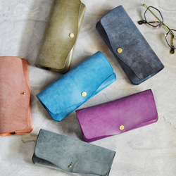 【受注制作】《世界にひとつのメガネケース》眼鏡屋さんとつくったグラスケース｜革・糸の色が選べる！ 19枚目の画像