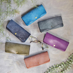 【受注制作】《世界にひとつのメガネケース》眼鏡屋さんとつくったグラスケース｜革・糸の色が選べる！ 18枚目の画像