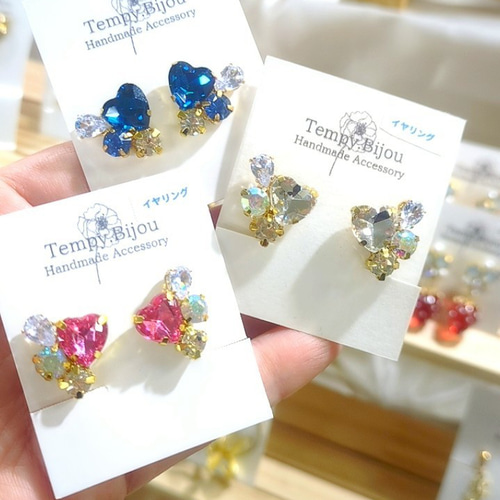 40 推し活 メンカラ ハート アイドル アニメ イヤリング ピアス 可愛い