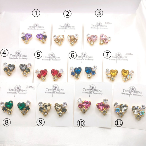 40 推し活 メンカラ 推し色 ハート アイドル アニメ イヤリング ピアス