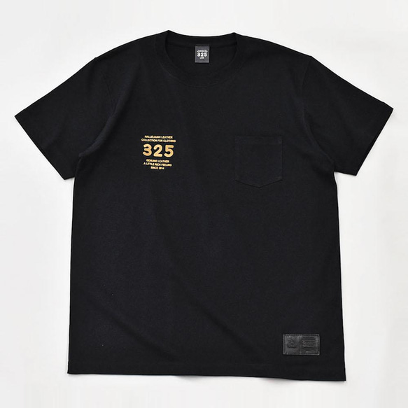Tシャツ スモール ジャストフィット プリント ポケット シルエット ロゴ タグ オシャレ ブラック TA008 1枚目の画像