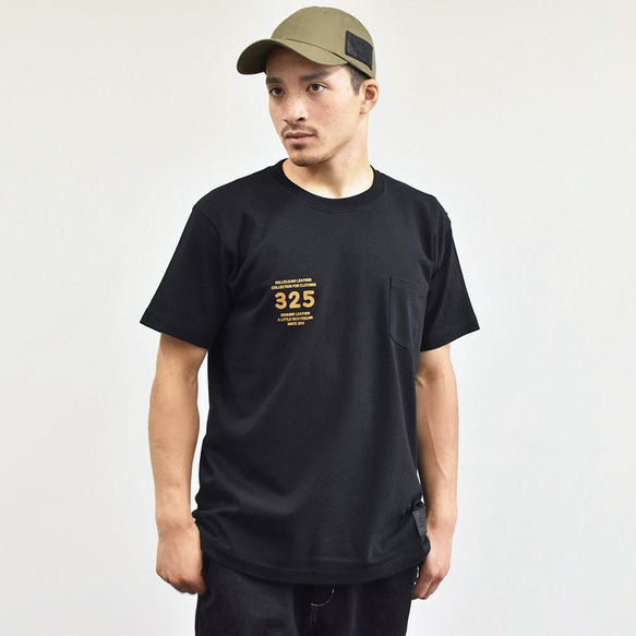 Tシャツ スモール ジャストフィット プリント ポケット シルエット ロゴ タグ オシャレ ブラック TA008 3枚目の画像