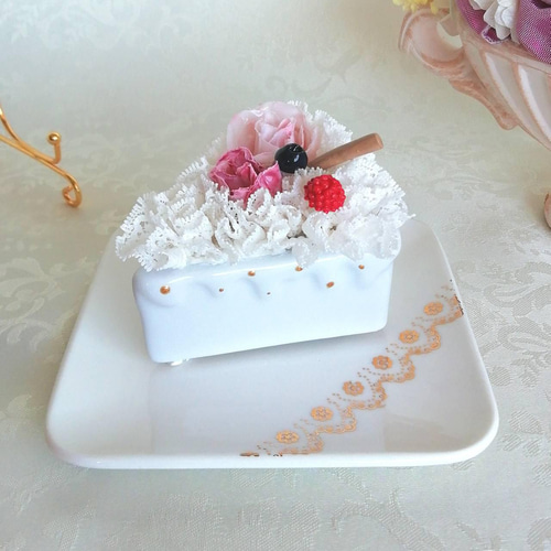 人気スイーツシリーズ 新作♪ ショートケーキ 【 磁器レース 焼き物