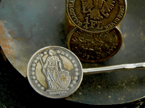 ＃PCB15　Switzerland Coin Hair Pin 3枚目の画像