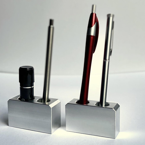 金属製 ペンスタンド 2本用 スリムタイプ◇シンプル スタイリッシュ