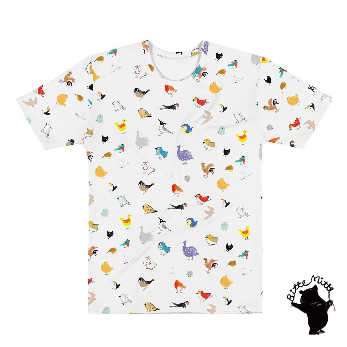 Tシャツ 半袖 メンズ 男性 全面プリント 鳥 おしゃれ