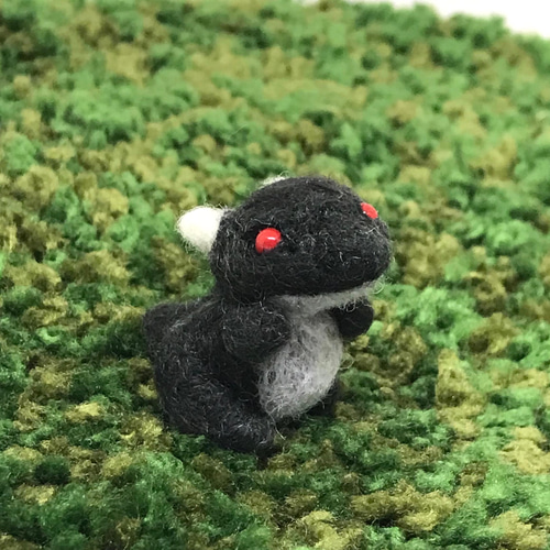 豆ドラゴン 人形 黒色ドラゴン【羊毛フェルト】 羊毛フェルト