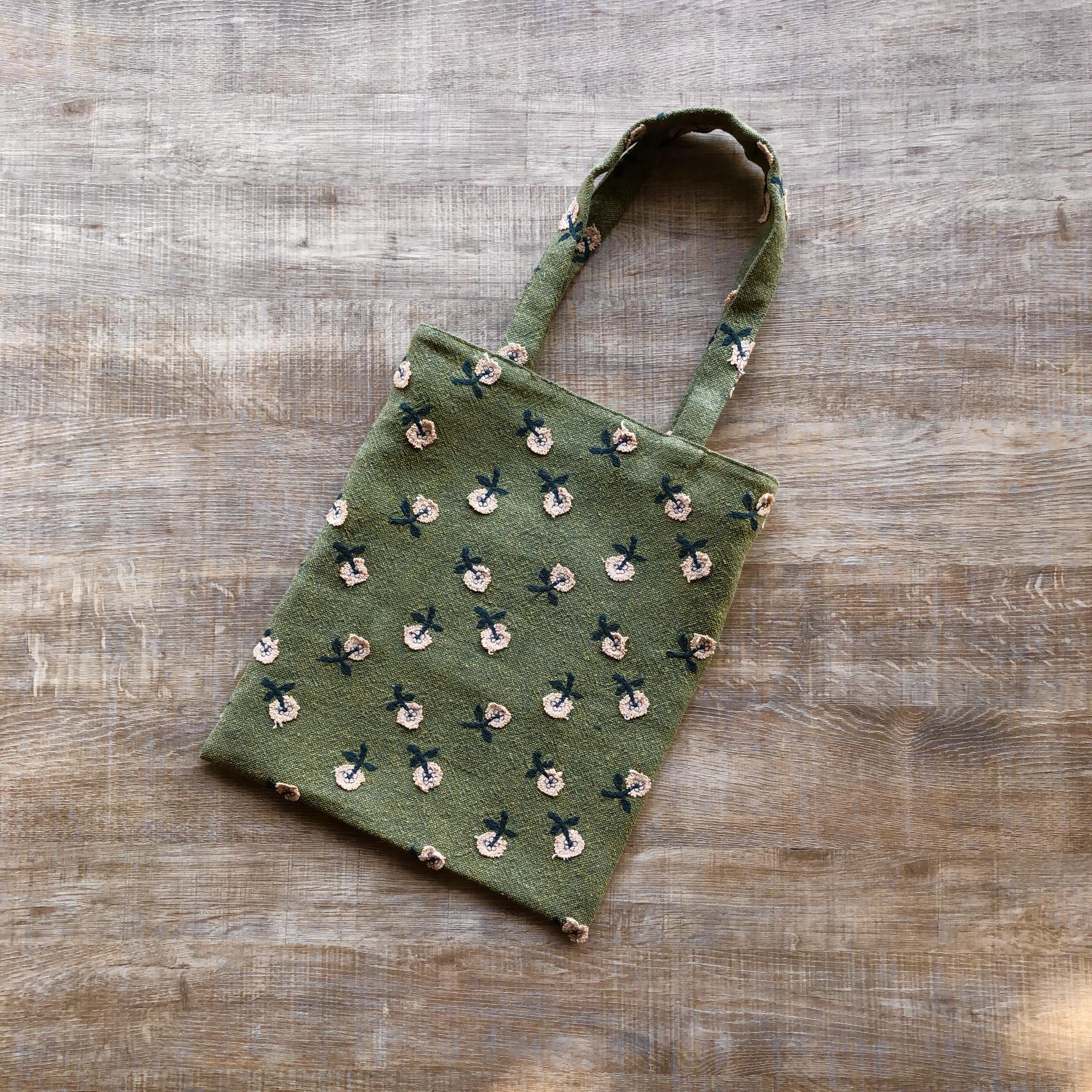 skip A4バッグ(khaki) ミナペルホネンファブリック使用 