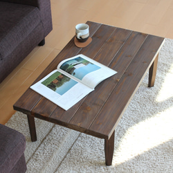 梅様専用ページ　厚みがある天板使用　木脚の折りたたみ　カフェローテーブル　無垢材使用　105cm×70cm 2枚目の画像