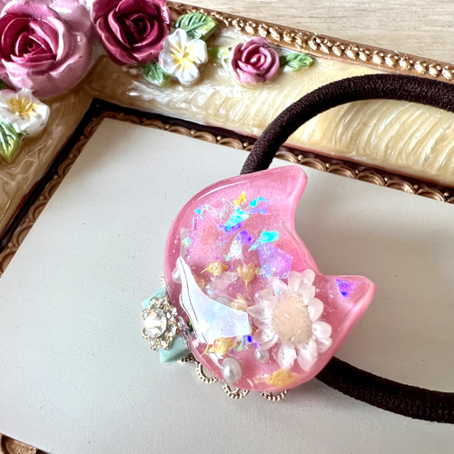 レジン☆ネコモチーフ ピンク系  ヘアゴム  ハンドメイド レジン☆ネコモチーフ ピンク系 ヘアゴム ハンドメイド