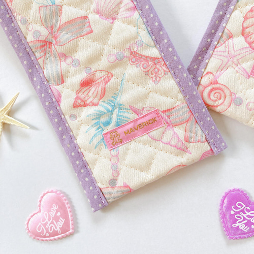 オーダー専用】粘土ベラ入れ＆ハサミ入れセットゆめかわリボンシェル