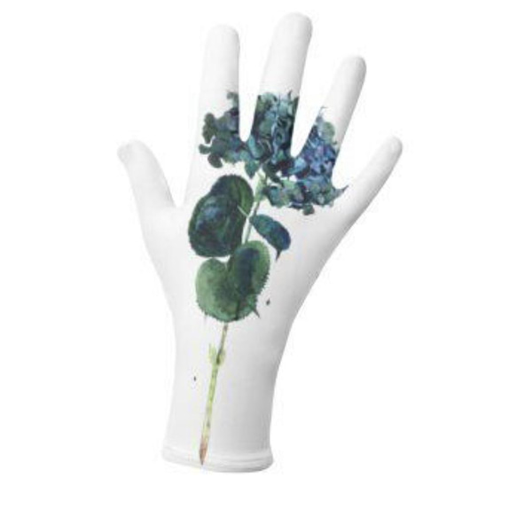 紫陽花ハンドメイド2024【受注製作】ターコイズウォータードロップ手袋　 1枚目の画像