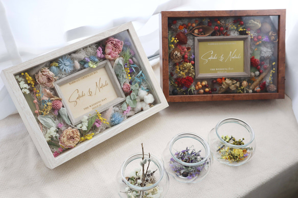 【テーマで彩る】フラワーセレモニー結婚証明書（アンティークブラウン） 高さ7 5cm