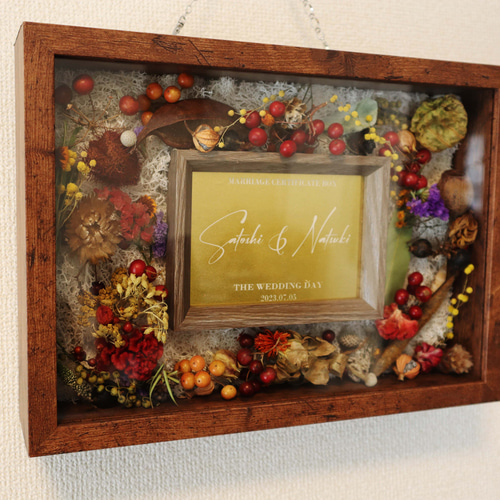 テーマで彩る】フラワーセレモニー結婚証明書（アンティークブラウン