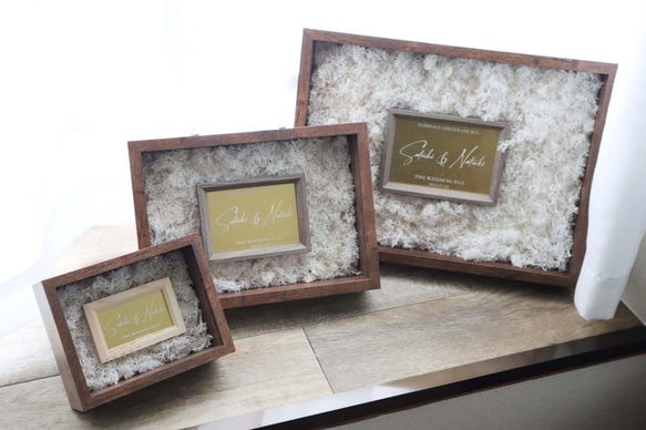 【テーマで彩る】フラワーセレモニー結婚証明書（アンティークブラウン） 高さ7 5cm