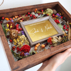 テーマで彩る】フラワーセレモニー結婚証明書（アンティークブラウン