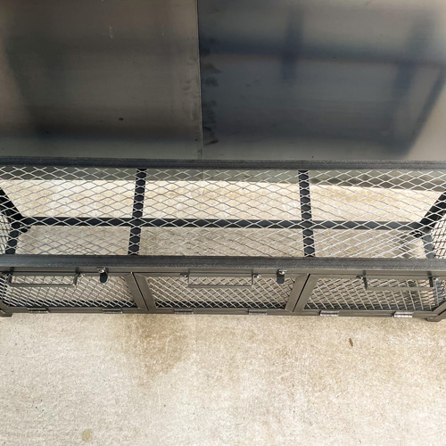 幅120㎝］アイアンテレビ台C【鉄網3枚扉】アイアン家具 ラック