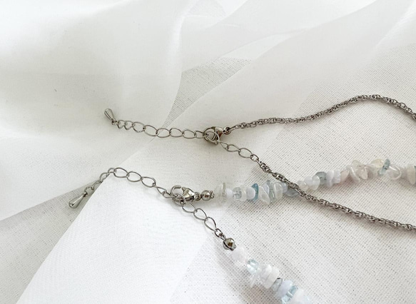 choker necklace　チョーカーネックレス　シルバーネックレス　天然石ネックレス　２本セット　 2枚目の画像